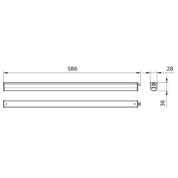 Oprawa LED Ledinaire Batten BN021C 10W 1050lm b. neutralna 4000K 60cm IP20 PHILIPS wymiary.jpg