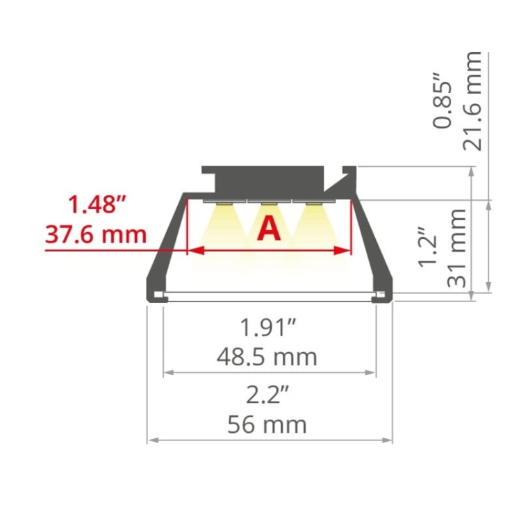Profil LED OMODO-50 srebrny anodowany bez przesłony KLUŚ wymiary.jpg