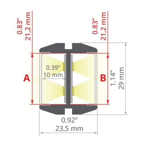 Profil LED GIZA-DUO-LL wymiary
