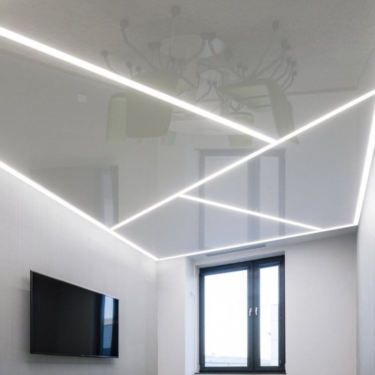 Profil FOLED-50-BOK na sufit napinany nieanodowany, bez przesłony KLUŚ aranżacja biura