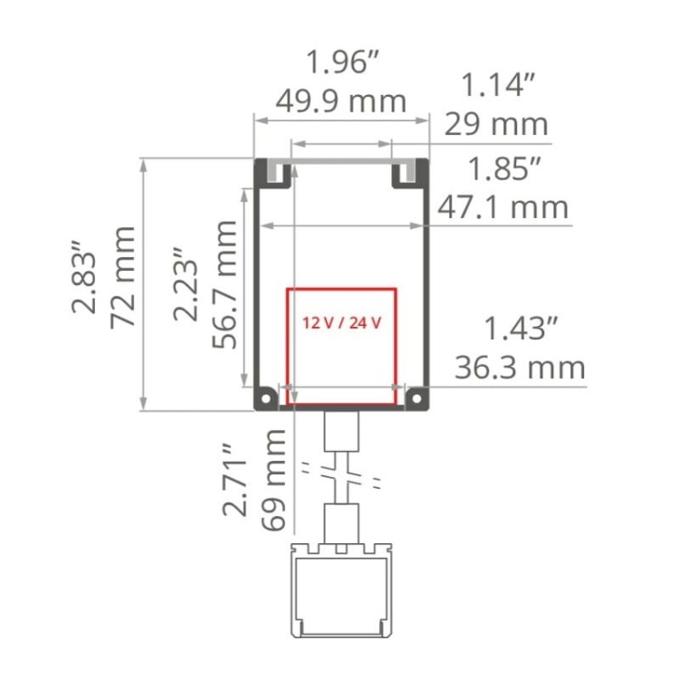 Profil LED BOX anodowany, bez przesłony KLUŚ wymiary.jpg