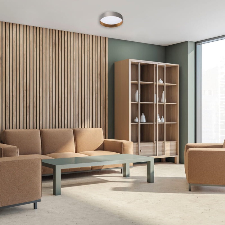 Plafoniera LED RIFA 17,5W 4000K 1500lm IP20 szaro-złota Kanlux 36466 aranżacja salonu.jpg