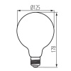 Źródło światła LED XLED E27 G125 4W 250lm 1800K KANLUX 33519 wymiary.jpg