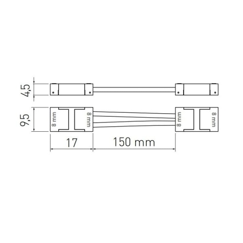 Złączka dwustronna do taśm LED LD-ZTK8-COB GTV wymiary.jpg