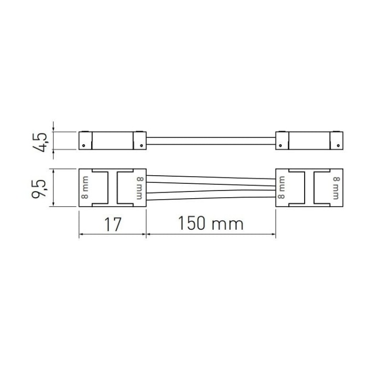 Złączka dwustronna do taśm LED LD-ZTK8-COB GTV wymiary.jpg