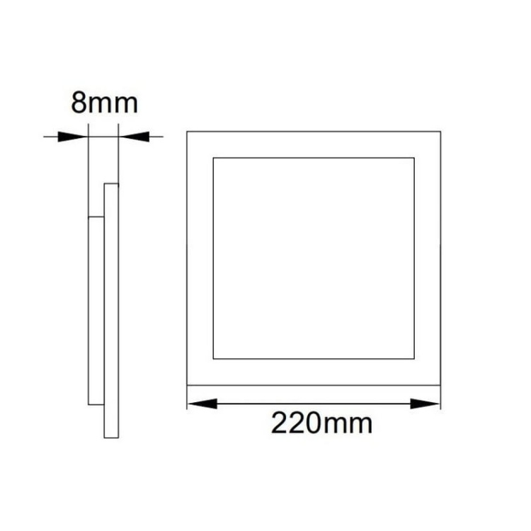 Oprawa downlight LED BOLED 18W 4000K 1300lm kwadrat BEMKO wymiary.jpg