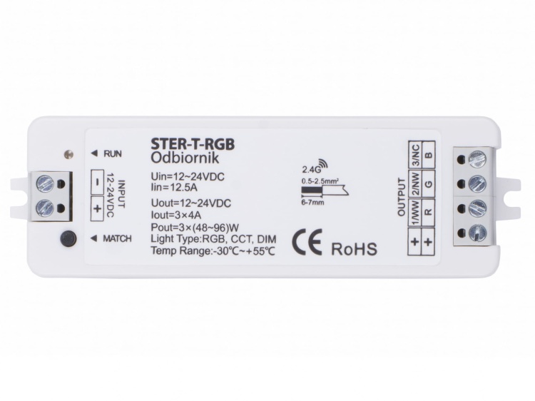 Zestaw sterowania RGB UNISTER-S-RGB 12-24V DC 4A/KANAŁ