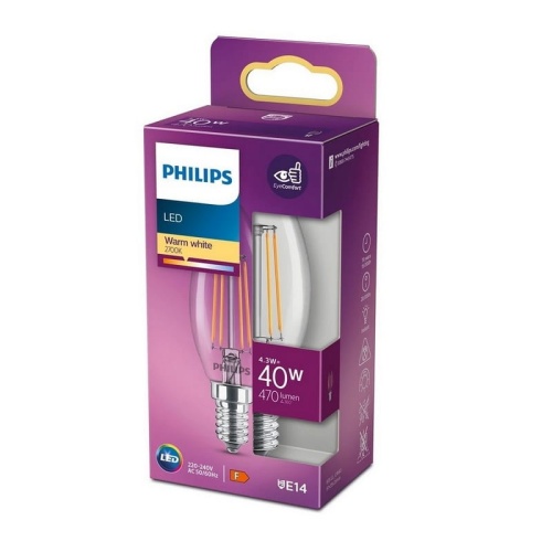 Żarówka świeczka LED Classic PHILIPS E14-40W-WW-3077 opakowanie.jpg