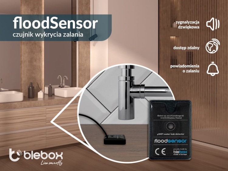 Czujnik floodSensor BleBox z przewodem 2 m