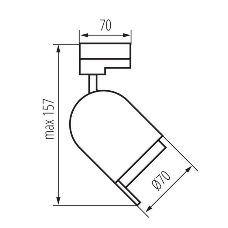 Projektor LED na szynoprzewód ACORD ATL3 czarny GU10 KANLUX 33144 wymiary.jpg
