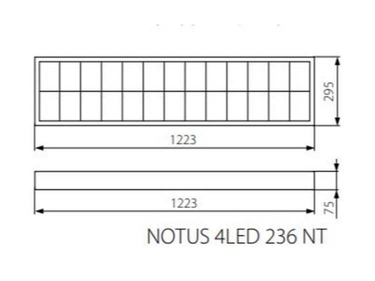 Oprawa rastrowa natynkowa NOTUS 2xT8 LED 120cm max 36W Kanlux 