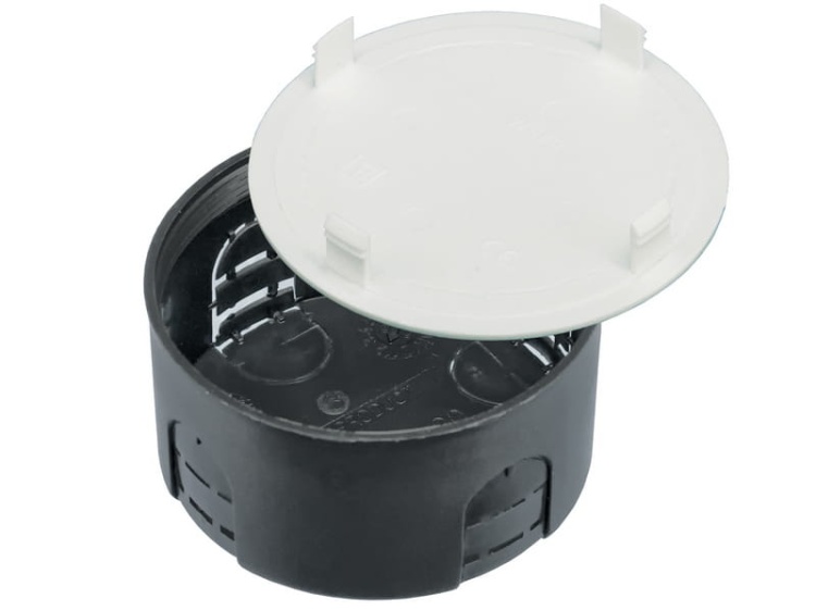 Puszka instalacyjna podtynkowa czarna z denkiem PAWBOL