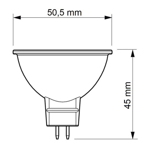 Żarówka LED MR16 GU5.3 830 36º CorePro LEDspot 7-50W b. ciepła 621lm PHILIPS wymiary.jpg