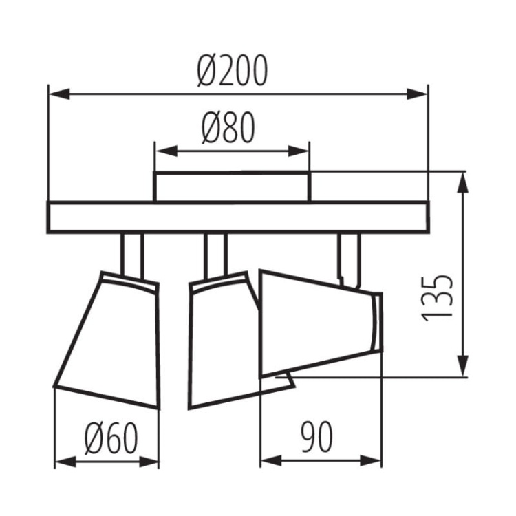 Spot 3-punktowy regulowany ENALI GU10 3x10W okrągły biały Kanlux wymiary.jpg