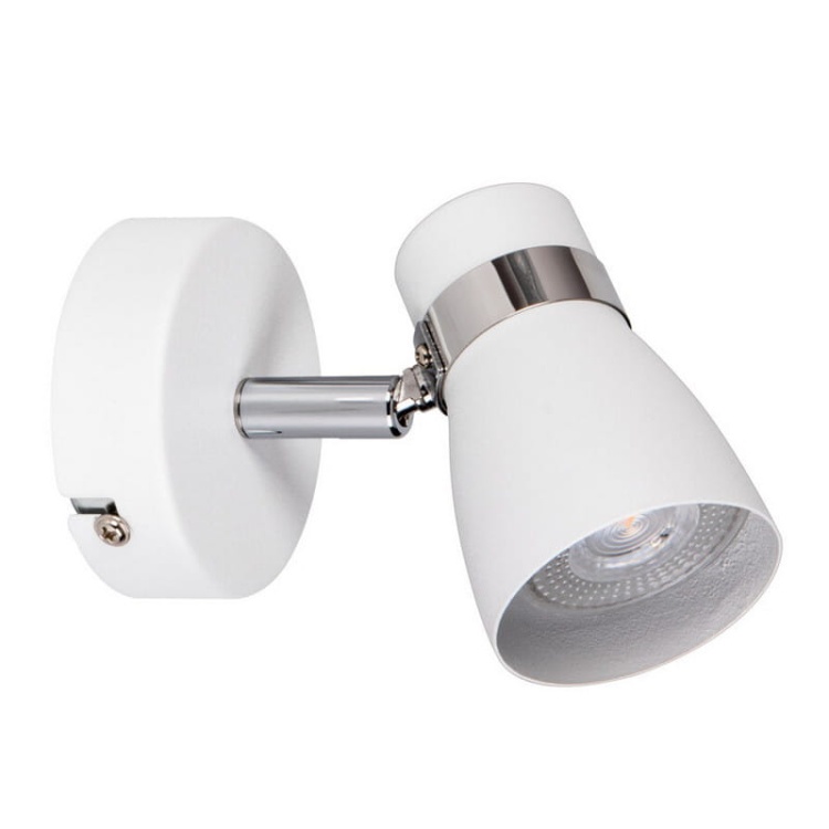 Spot 1-punktowy regulowany ENALI GU10 10W okrągły biały Kanlux na ścianie.jpg