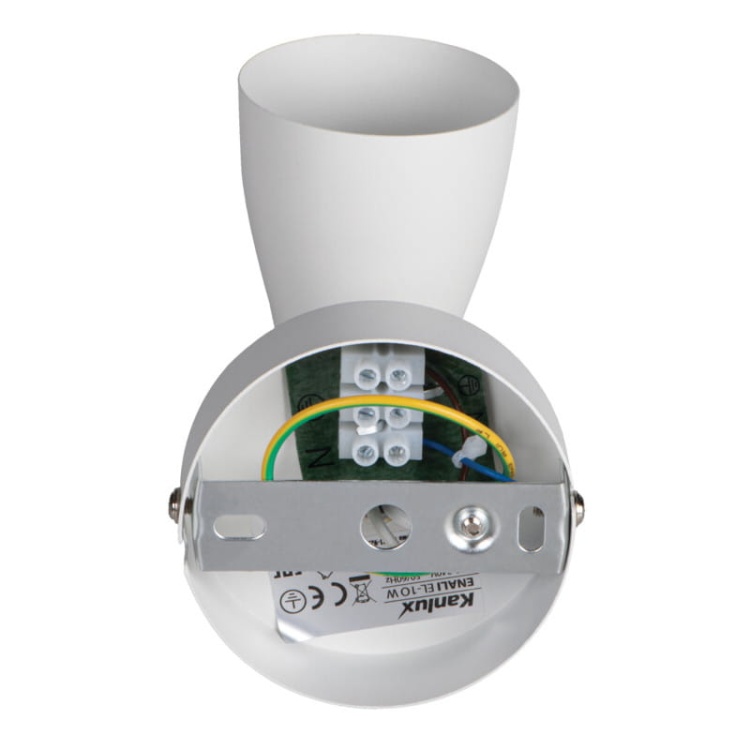 Spot 1-punktowy regulowany ENALI GU10 10W okrągły biały Kanlux spód.jpg