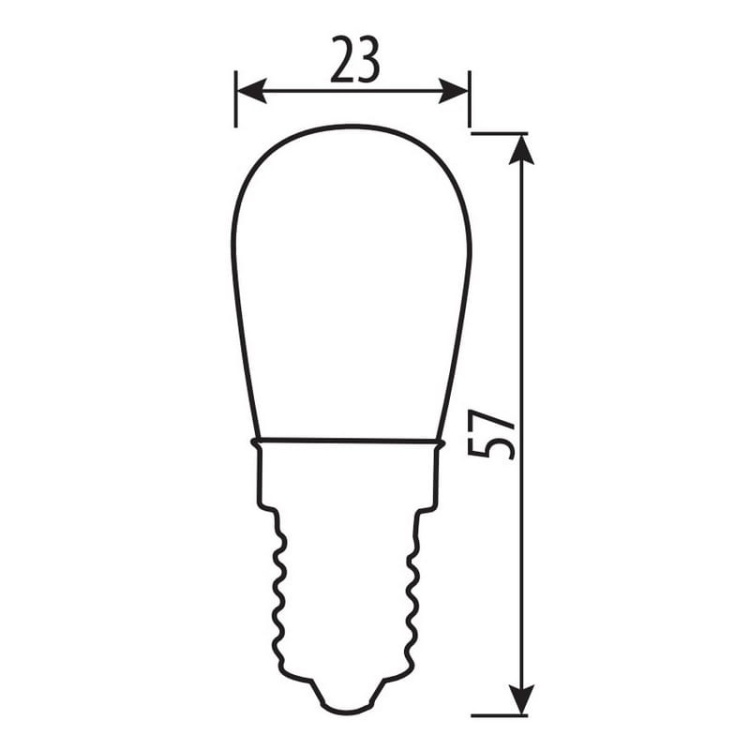 Żarówka do lodówki E14 15W 90lm 2400K b. ciepła 230V GTV wymiary.jpg