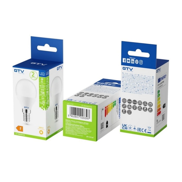 Żarówka LED E14 B45 8=55W 720lm 3000K b. ciepła 230V 160° GTV opakowanie.jpg