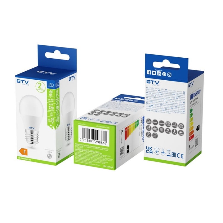 Żarówka LED E27 B45 8=55W 720lm 4000K b. neutralna 230V 160° GTV opakowanie.jpg