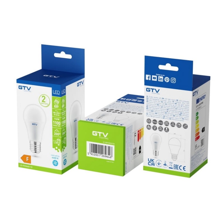 Żarówka LED E27 A60 11.5=77W 1100lm 6400K b. zimna 230V 200° GTV opakowanie.jpg