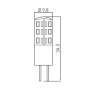 Żarówka LED G4 1,1=11W 3000K b. ciepła 100lm 12V LD-G4SI115-32 GTV wymiary.jpg
