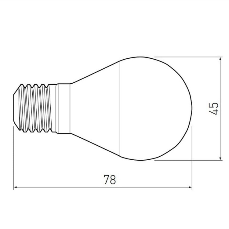 Żarówka LED E27 kulka B45C 3=25W 255lm 3000K b. ciepła 230V 160° G-TECH wymiary.jpg