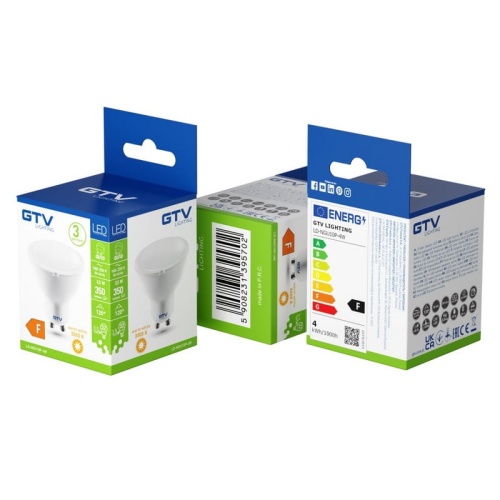 Żarówka LED GU10 3.5=32W 350lm 3000K b. ciepła 230V 120° GTV opakowanie.jpg
