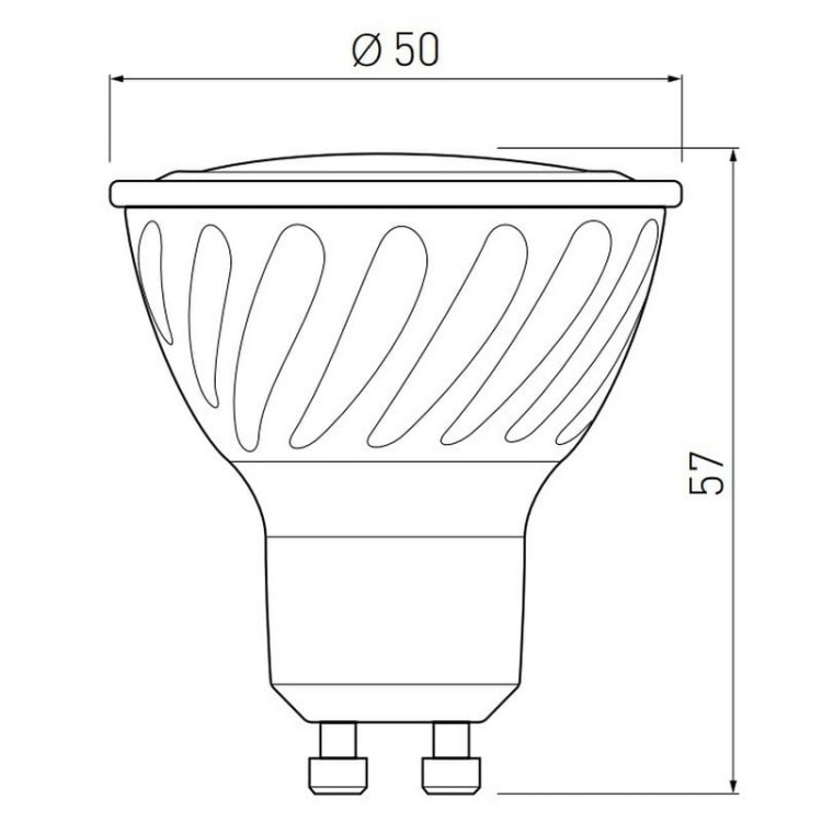 Żarówka LED GU10 7=45W 550lm 6400K b. zimna 230V 120° GTV wymiary.jpg