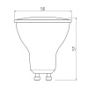 Żarówka LED GU10 3=26W 260lm 4000K b. neutralna 230V 105° GTV wymiary.jpg