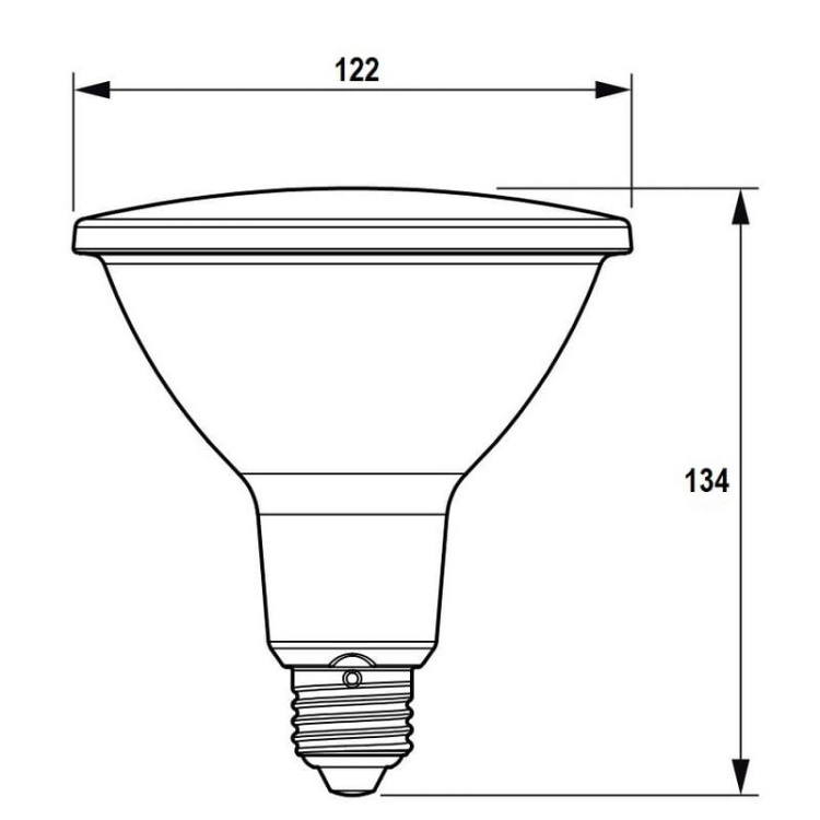 Żarówka LED Philips CorePro LEDspot ND 9-60W PAR38 E27 827 b. ciepła 2700K 750lm wymiary.jpg