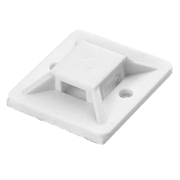 Uchwyt opaski kablowej, samoprzylepny, 20x20 mm, biały, 50 sztuk