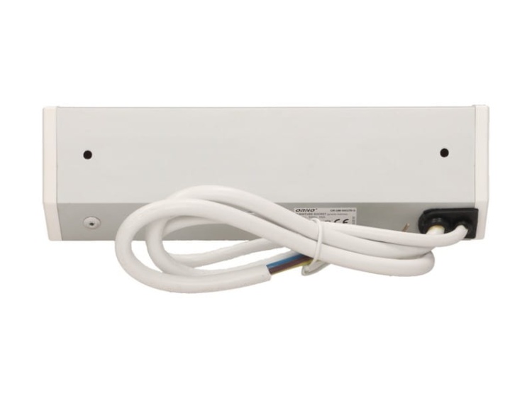 Gniazdo meblowe 2x2P+Z z wyłącznikiem, biało-srebrne