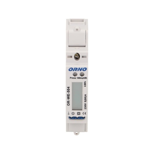 1-fazowy wskaźnik zużycia energii elektrycznej, 80A, port RS-485, 1 moduł, DIN TH-35mm