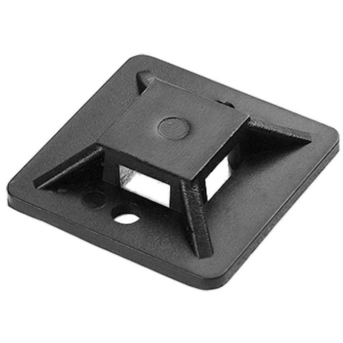 Uchwyt opaski kablowej, samoprzylepny, 30x30 mm, czarny, 50 sztuk