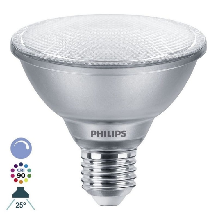 Żarówka LED Philips MAS LEDspot VLE D 9.5-75W PAR30S E27 927 b. ciepła 2700K 740lm 25° CRI=90.jpg