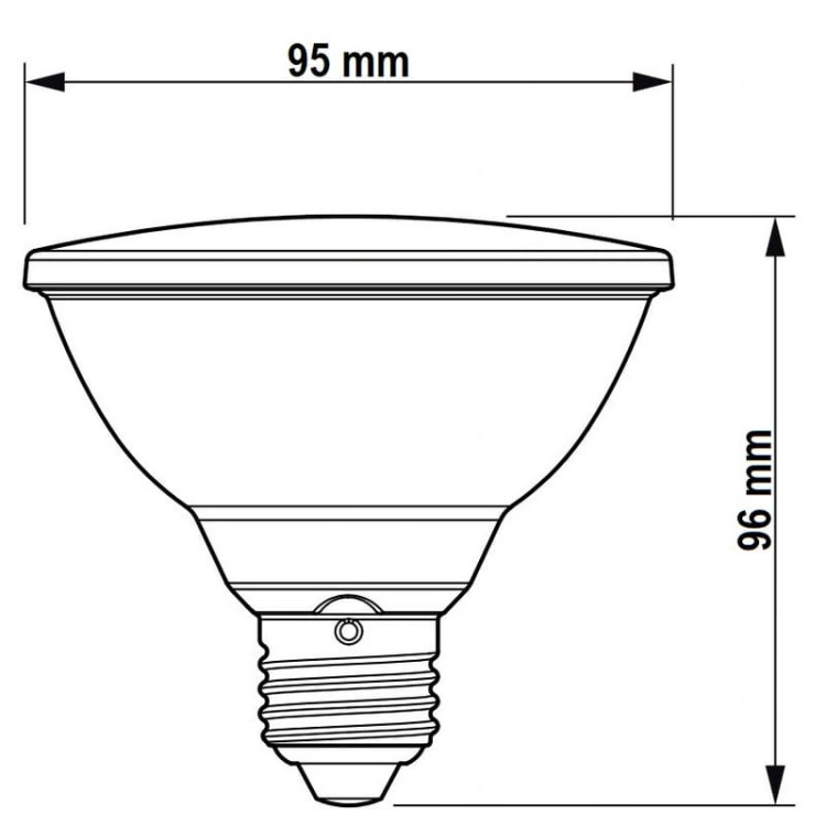 Żarówka LED reflektorowa Philips MAS LEDspot VLE D 9.5-75W PAR30S E27 940 b. neutralna 4000K 820lm 25° CRI=90 wymiary.jpg