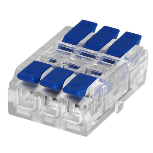 Złączka instalacyjna zaciskowa 3-przewodowa, dwustronna; na dowolny przewód 0,75-4mm²; IEC 250V/32A; worek 9 szt.