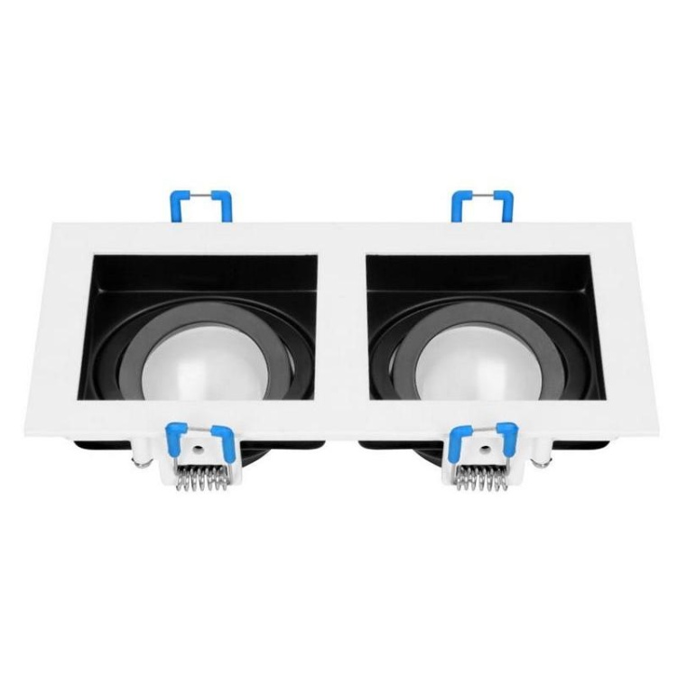 YOP 2 ramka dekoracyjna oprawy punktowej, MR16/GU10 max 2x50W, regulowana biała+czarna