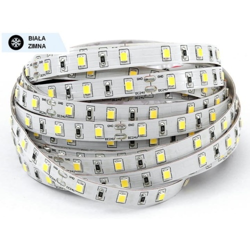 Taśma LED 24V 6W/1m biała zimna 590lm/1m diody smd 2835 IP00