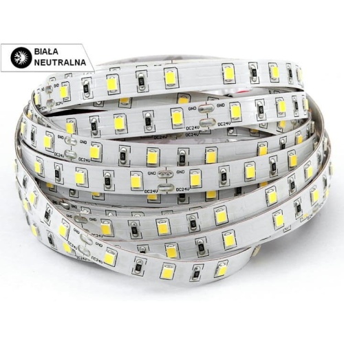 Taśma LED 24V 6W/1m biała neutralna 590lm/1m diody smd 2835 IP00