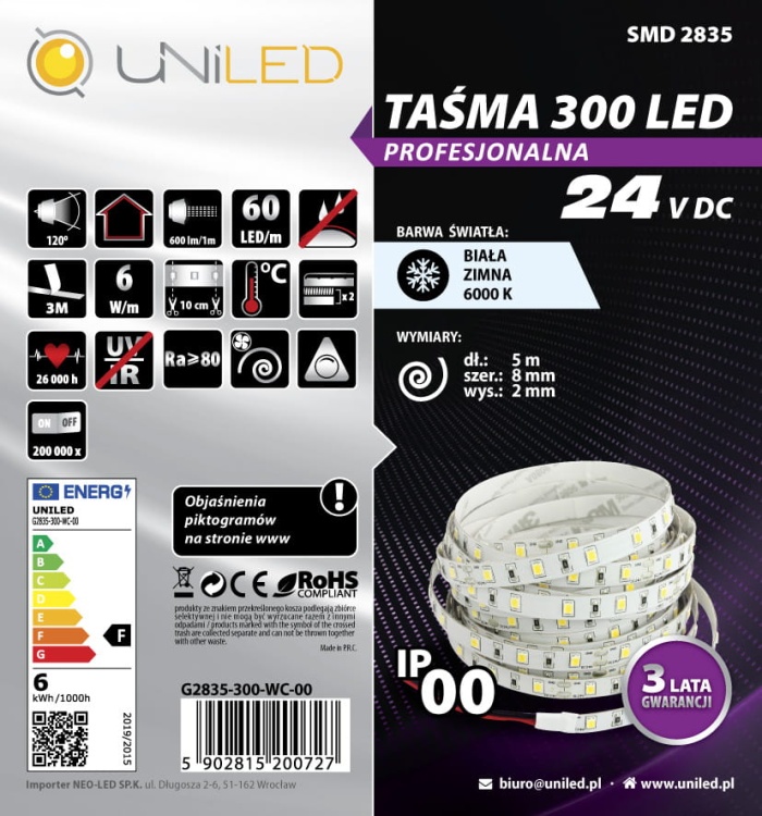 Taśma LED UNILED G2835-300-WC-00