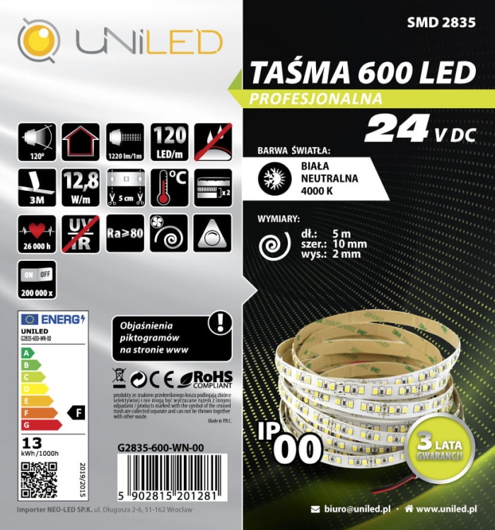 Taśma LED UNILED G2835-600-WN-00