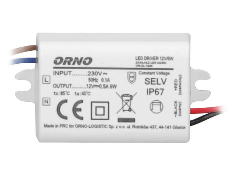 Miniaturowy zasilacz LED 6W 12V