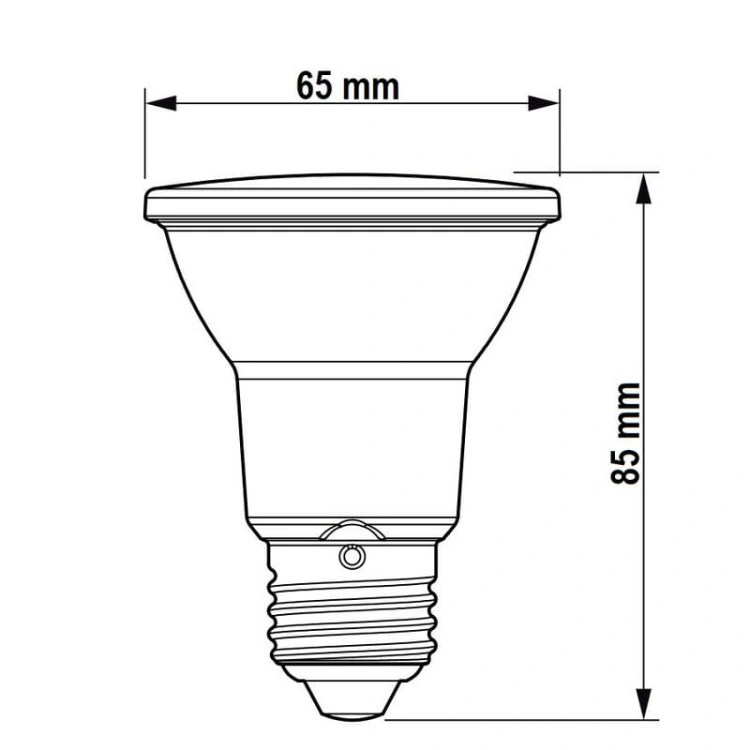 Żarówka LED reflektorowa Philips MAS LEDspot VLE D 6-50W PAR20 E27 940 b. neutralna 4000K 540lm 25° CRI=90 wymiary.jpg