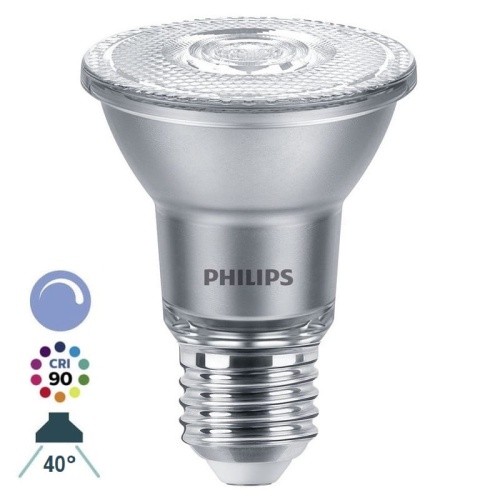Żarówka LED reflektorowa Philips MAS LEDspot VLE D 6-50W PAR20 E27 927 b. ciepła 2700K 500lm 40° CRI=90.jpg