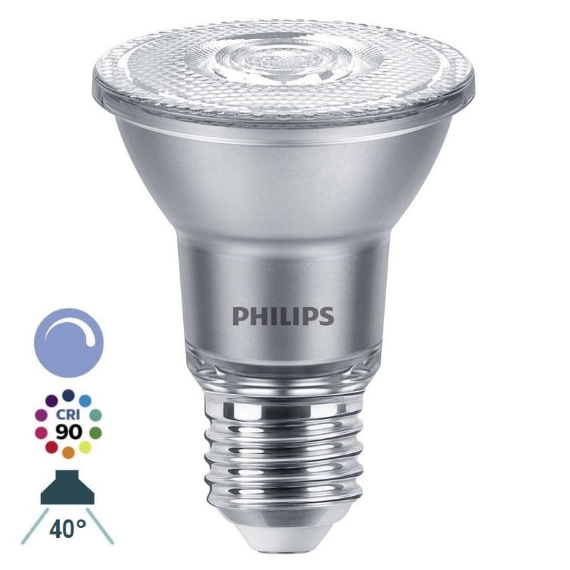 Żarówka LED reflektorowa Philips MAS LEDspot VLE D 6-50W PAR20 E27 930 b. ciepła 3000K 515lm 40° CRI=90.jpg