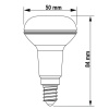 Żarówka LED reflektorowa Philips CorePro LEDspot R50 D 2.8-40W E14 827 b. ciepła 36D 210lm wymiary.jpg