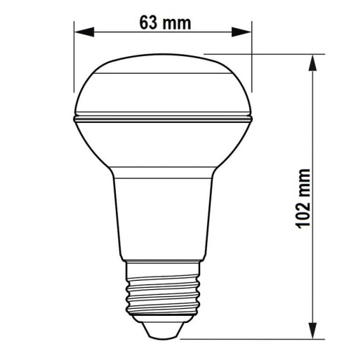Żarówka LED reflektorowa Philips CorePro LEDspot R63 ND 3-40W E27 827 b. ciepła 36D 210lm wymiary.jpg