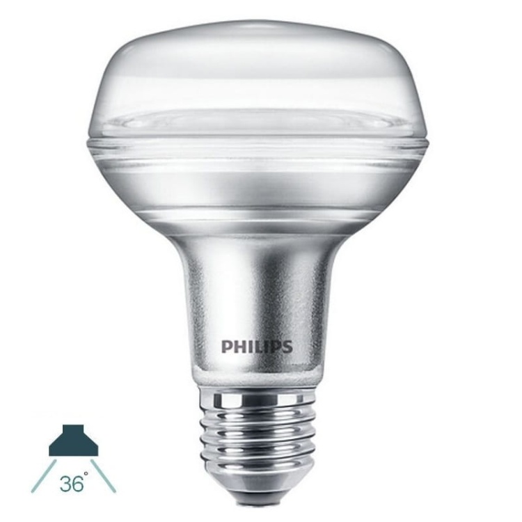 Żarówka LED reflektorowa Philips CorePro LEDspot R80 4-60W E27 827 b. ciepła 36D 345lm.jpg