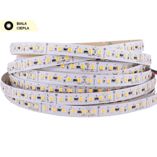 Taśma LED 24V 12,8W/1m biała ciepła 1000lm/1m SMD2835 IP00